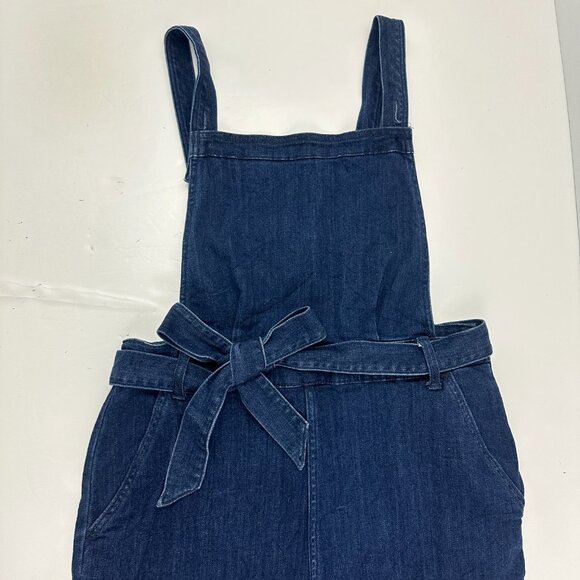 Universal Thread Ankle Overalls Women's size 12 Dark Wash Blue Denim Jeans - Picture 2 of 4